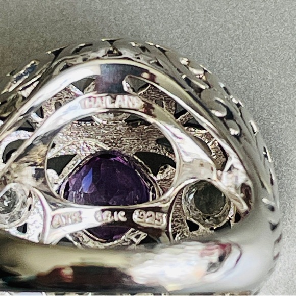 ATR Designer 14k Gold & Sterling Silver Amethyst & Topaz Cocktail Scroll… - Picture 7 of 13